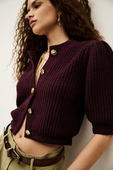 Buttoned Cardigan Garance Bordeaux