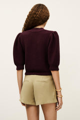 Buttoned Cardigan Garance Bordeaux
