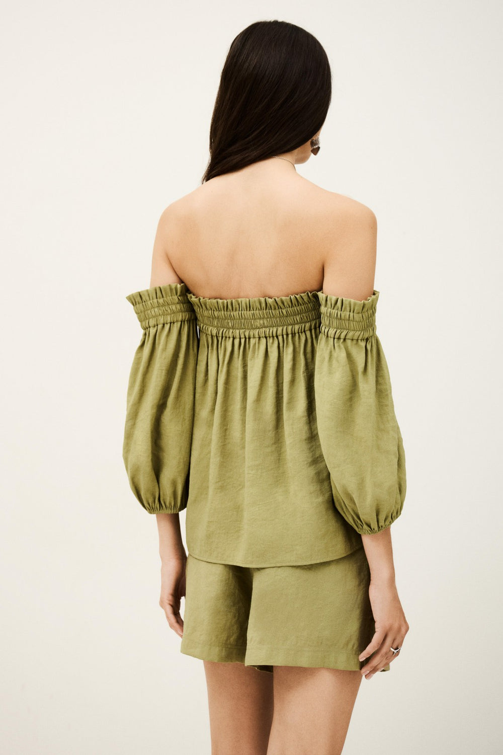 Elasticated Bustier Top Dalila Kaki
