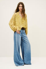 Long-Sleeved Blouse Blouse Jaune
