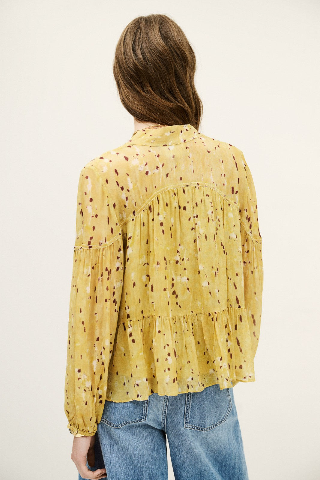 Long-Sleeved Blouse Blouse Jaune