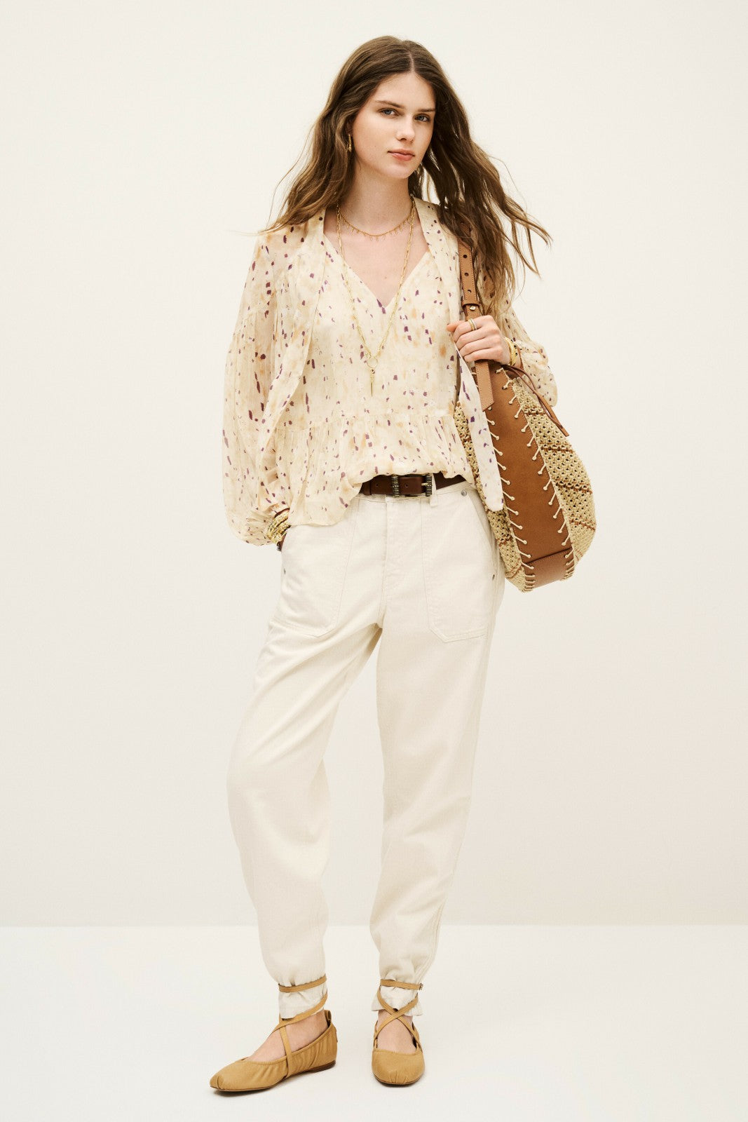 Long-Sleeved Blouse Blouse Ecru