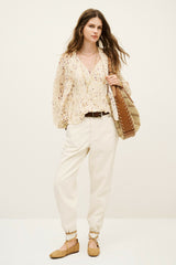 Long-Sleeved Blouse Blouse Ecru