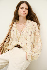 Long-Sleeved Blouse Blouse Ecru