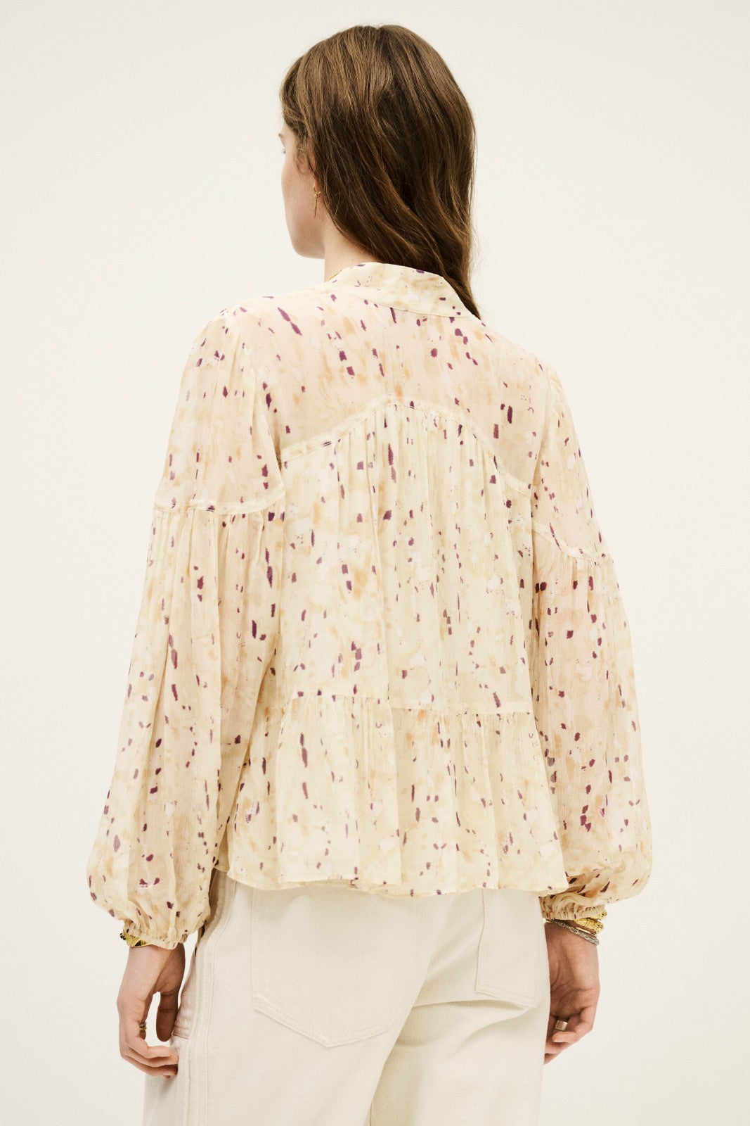Long-Sleeved Blouse Blouse Ecru