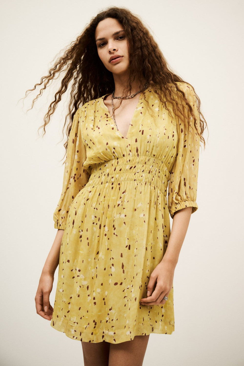 Short Printed Dress Kanissa Jaune