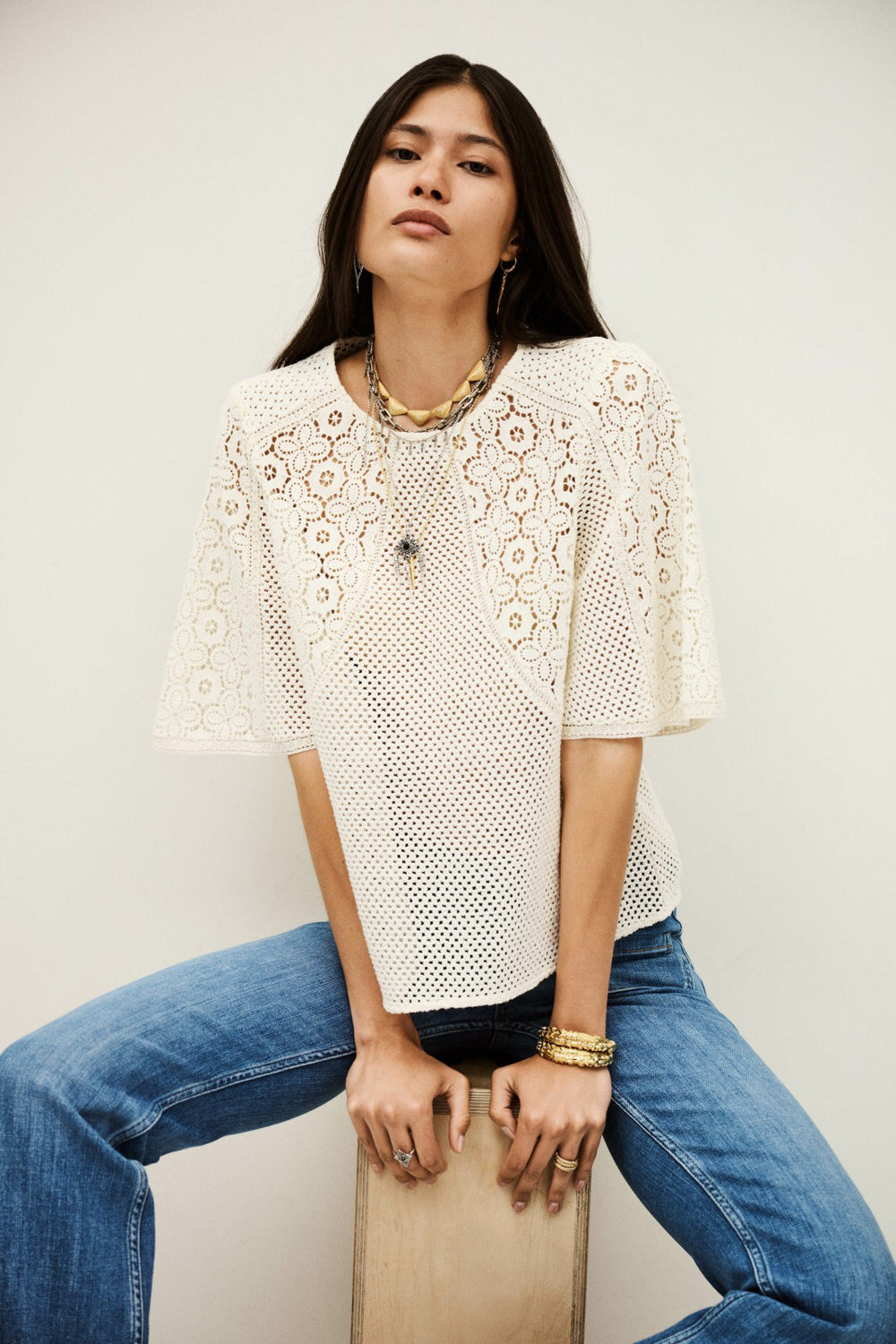 Short-Sleeved Top Marlow Ecru