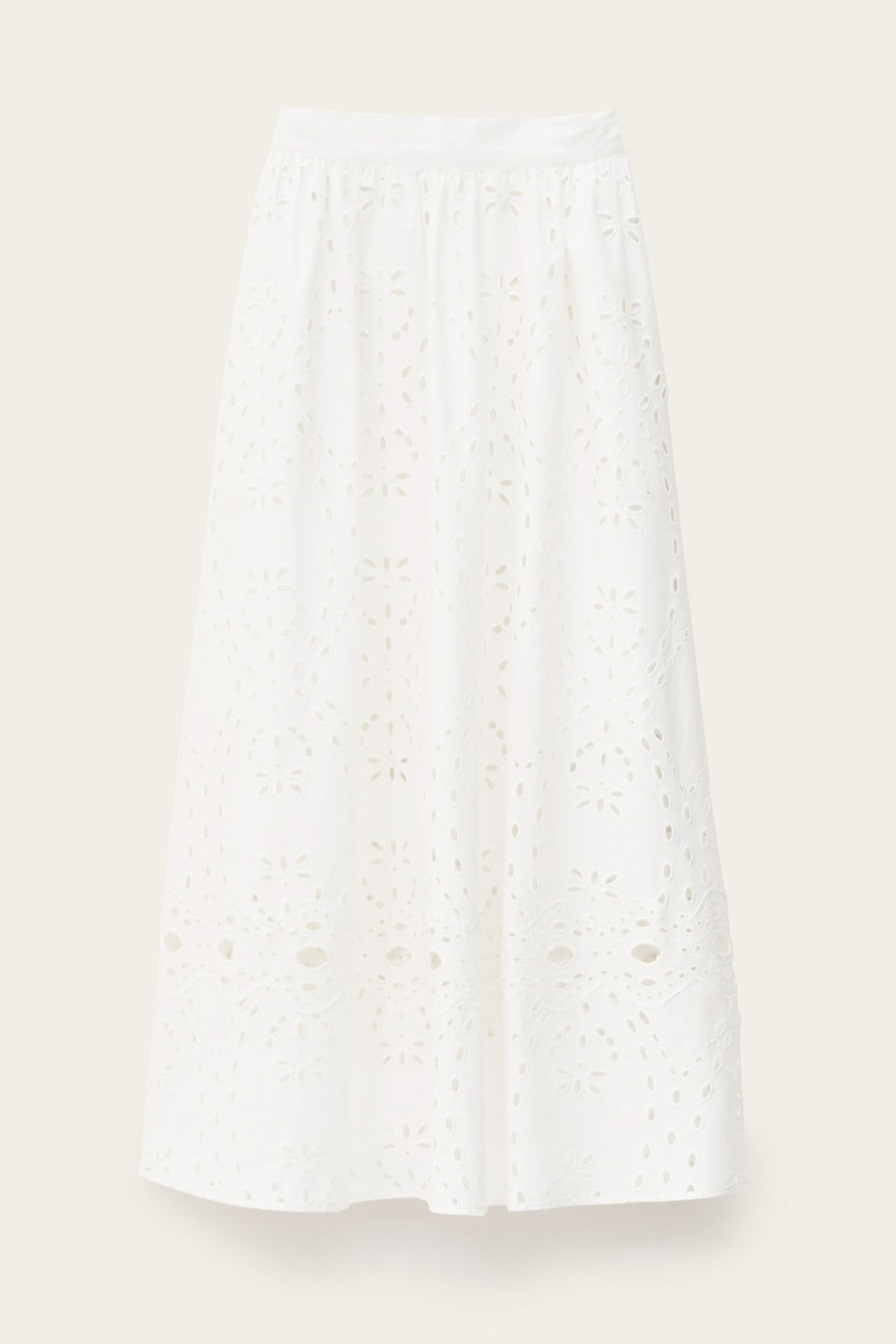 Embroisered Flared Skirt Bela Ecru