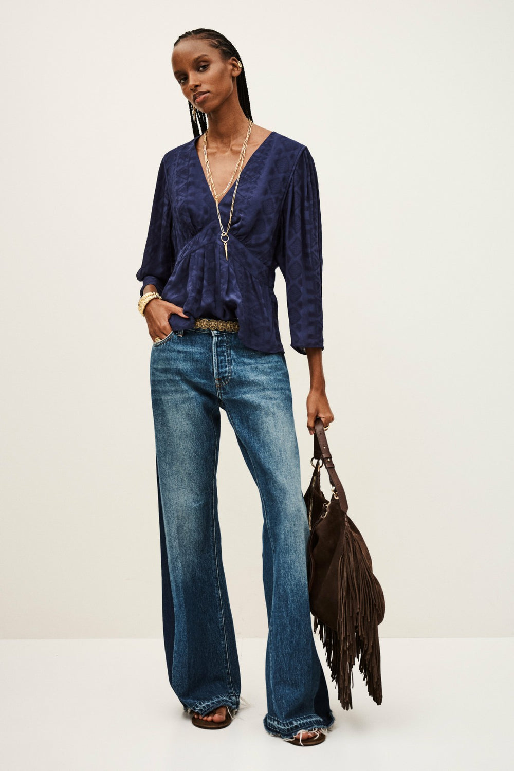 Blouse Shape Top Idol Blue