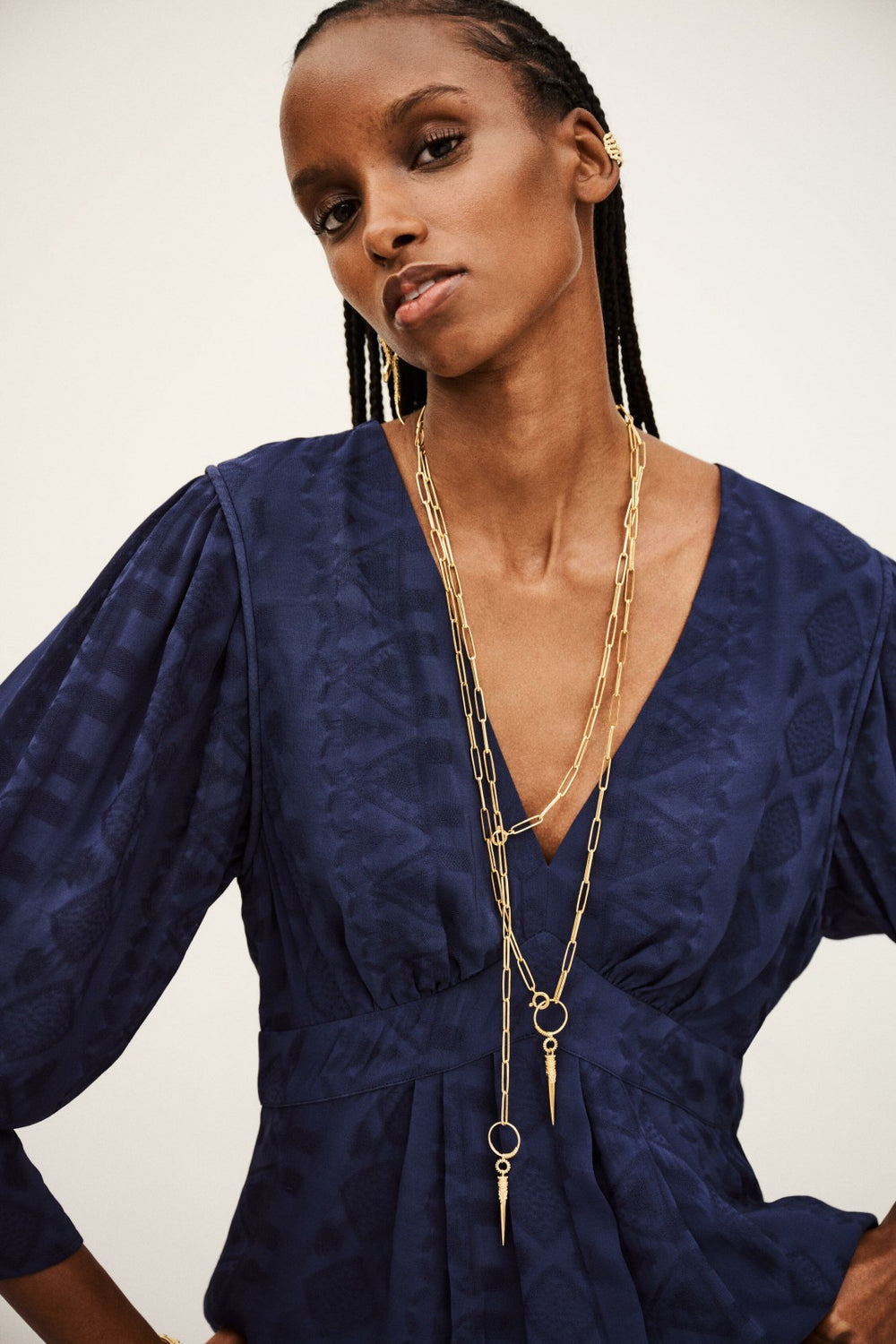 Blouse Shape Top Idol Blue