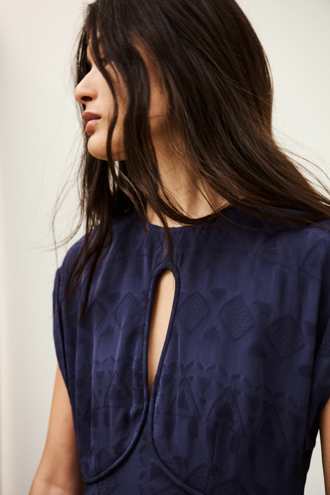 Asymmetric Midi Dress Inaia Blue