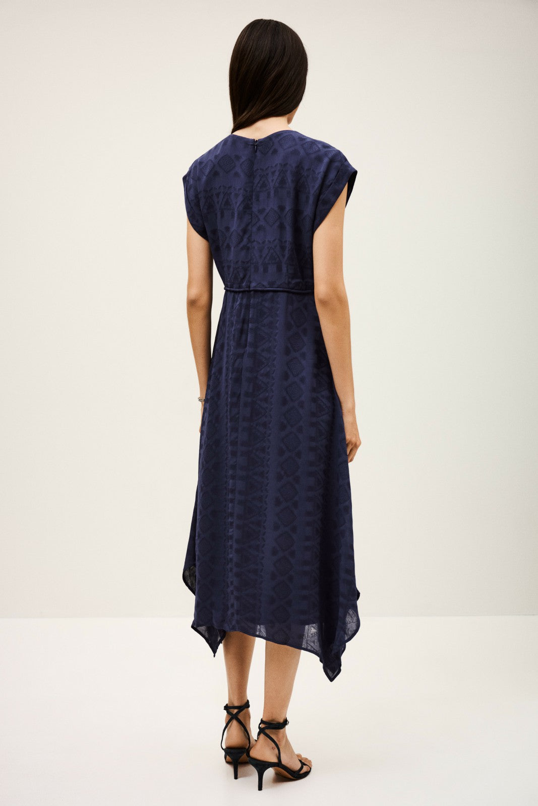 Asymmetric Midi Dress Inaia Blue