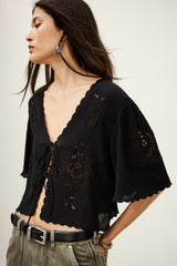 Openwork Top Olaya Noir
