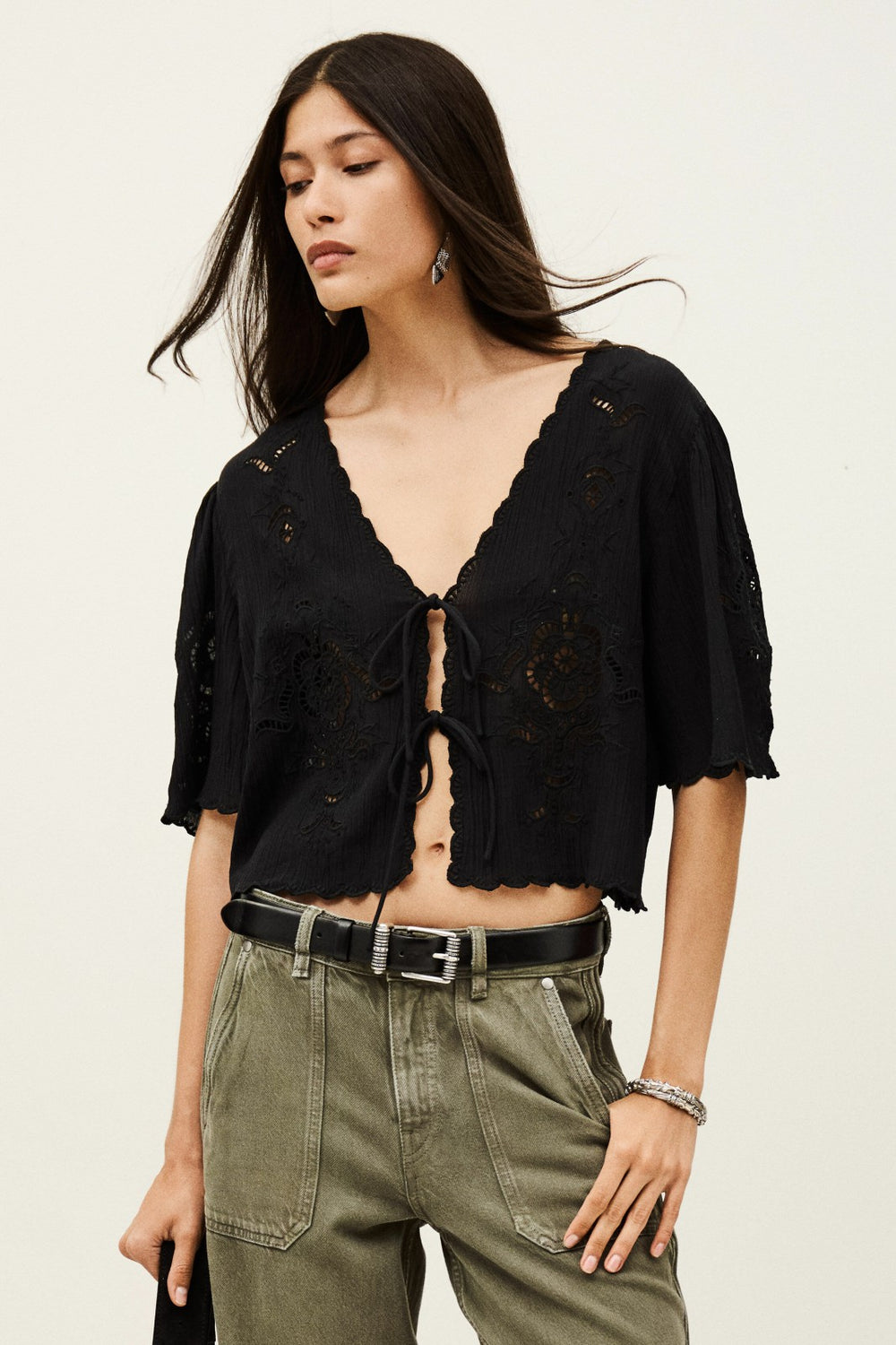 Openwork Top Olaya Noir