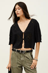 Openwork Top Olaya Noir
