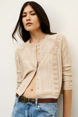 Round-Neck Cardigan Puria Beige