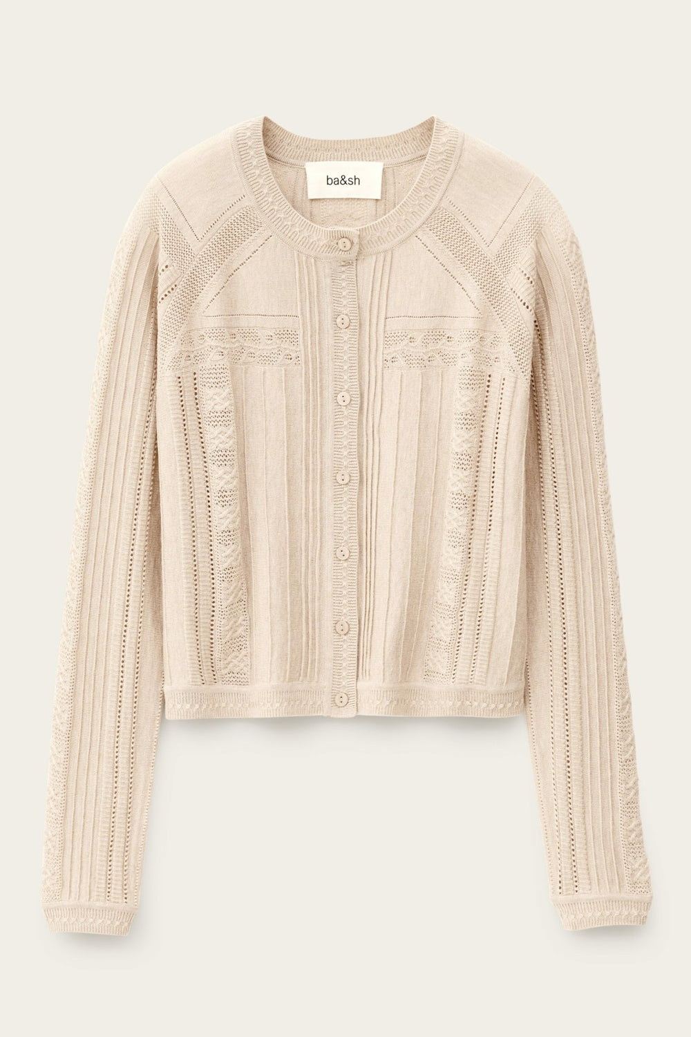Round-Neck Cardigan Puria Beige