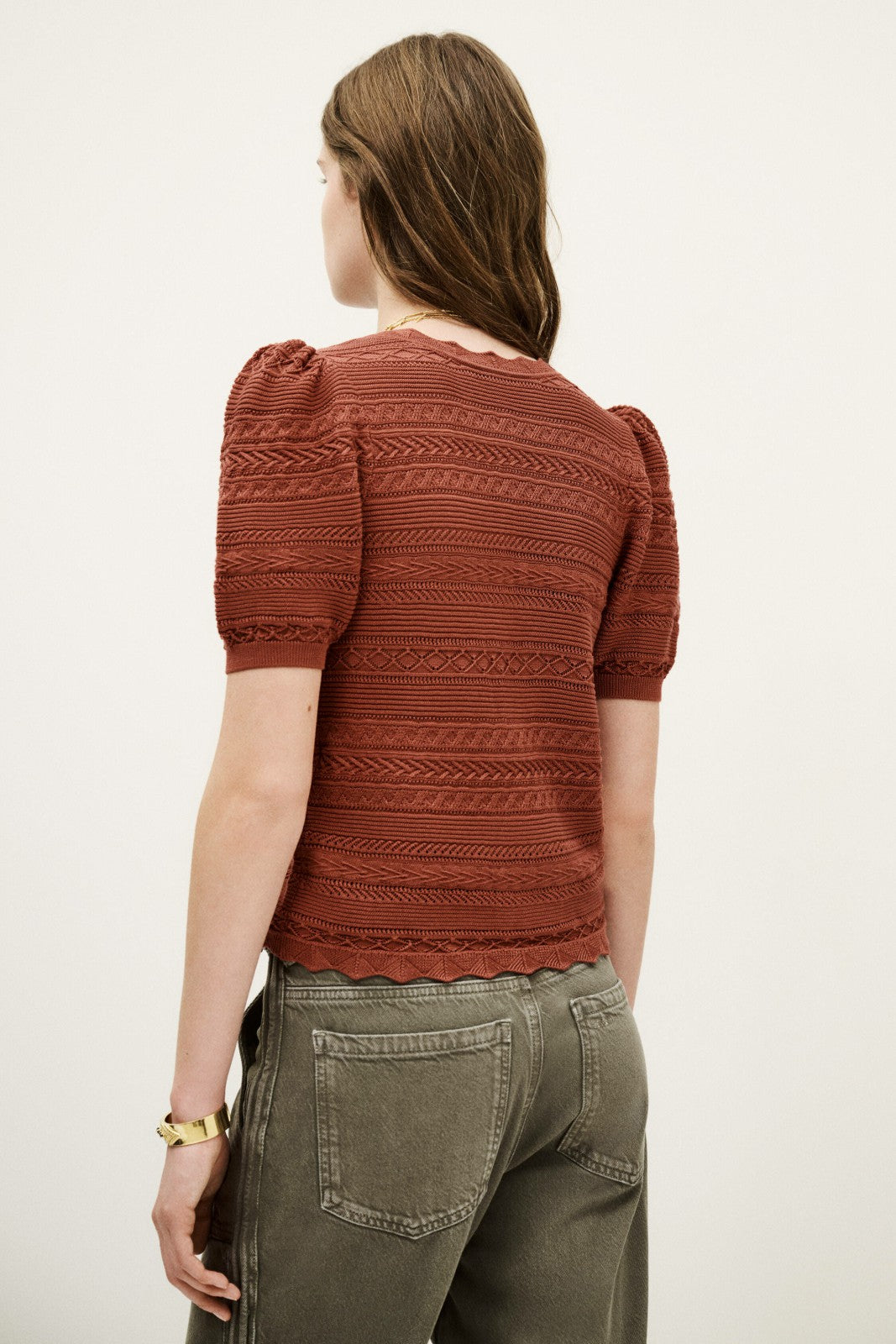 Short-Sleeved Cardigan Vinat Marron