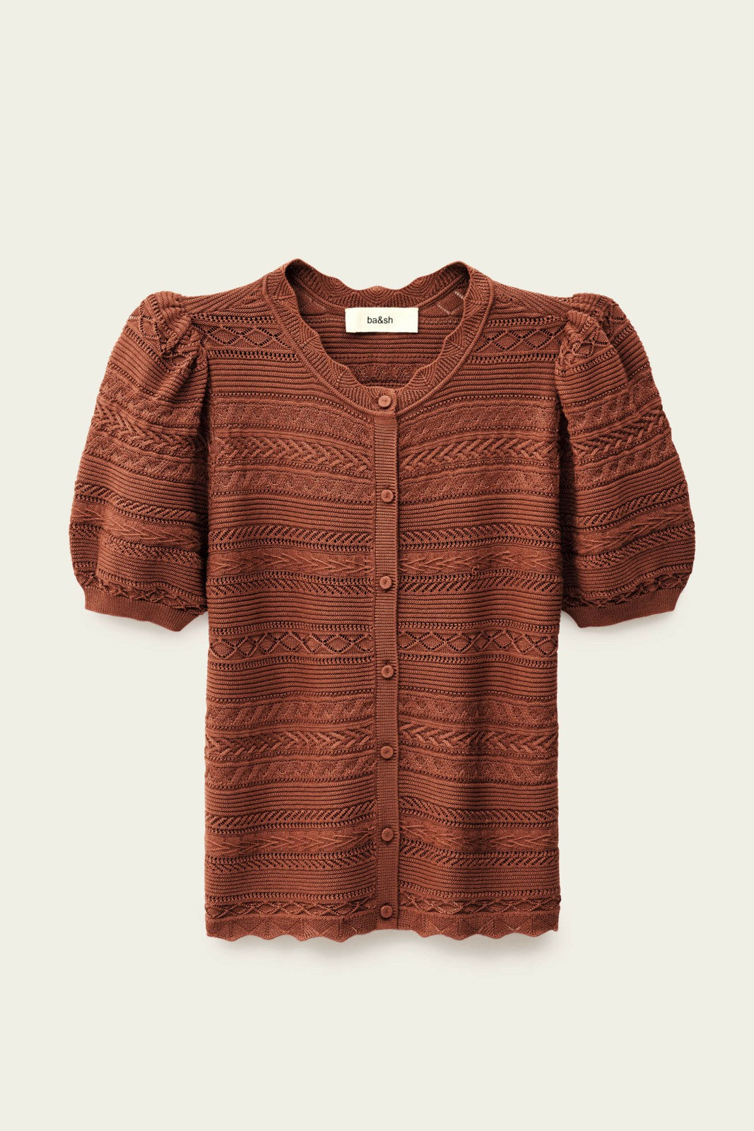 Short-Sleeved Cardigan Vinat Marron