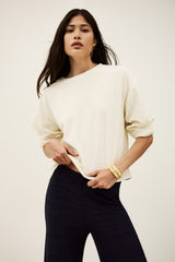 Three-Quarter Sleeve Top Foley Ecru