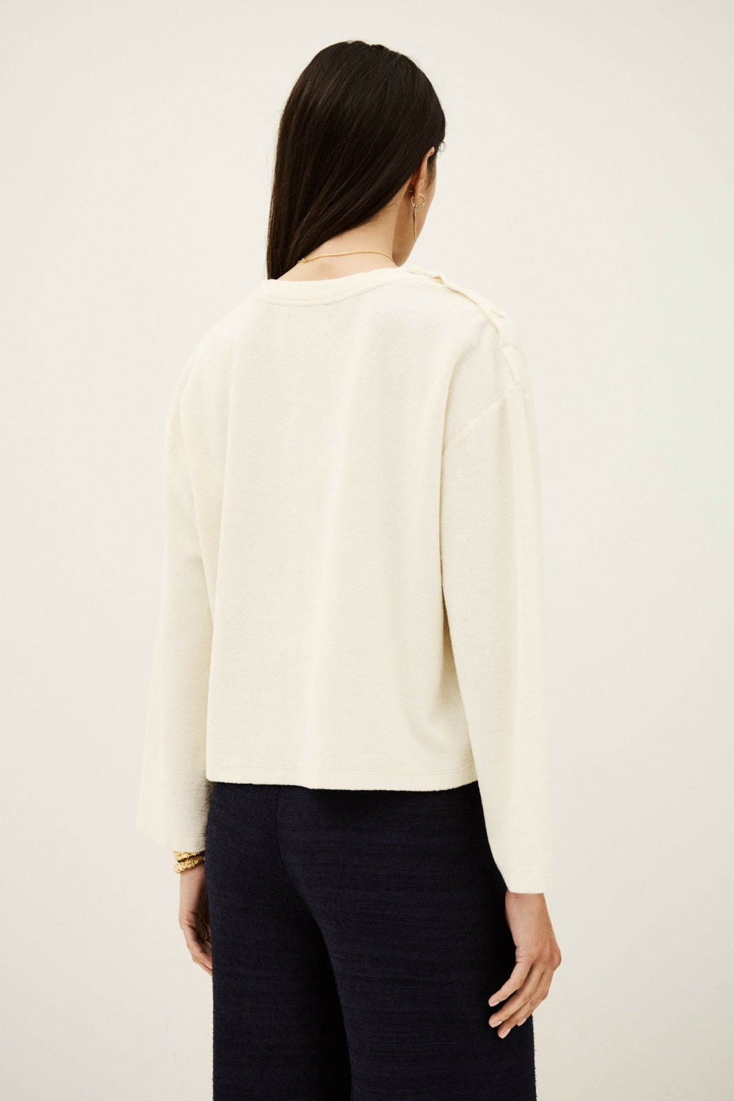Three-Quarter Sleeve Top Foley Ecru