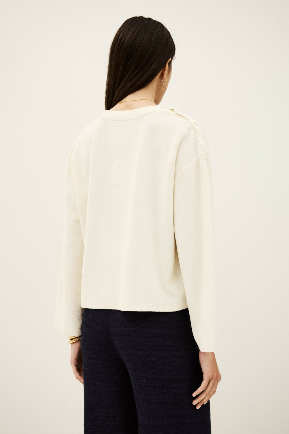Three-Quarter Sleeve Top Foley Ecru