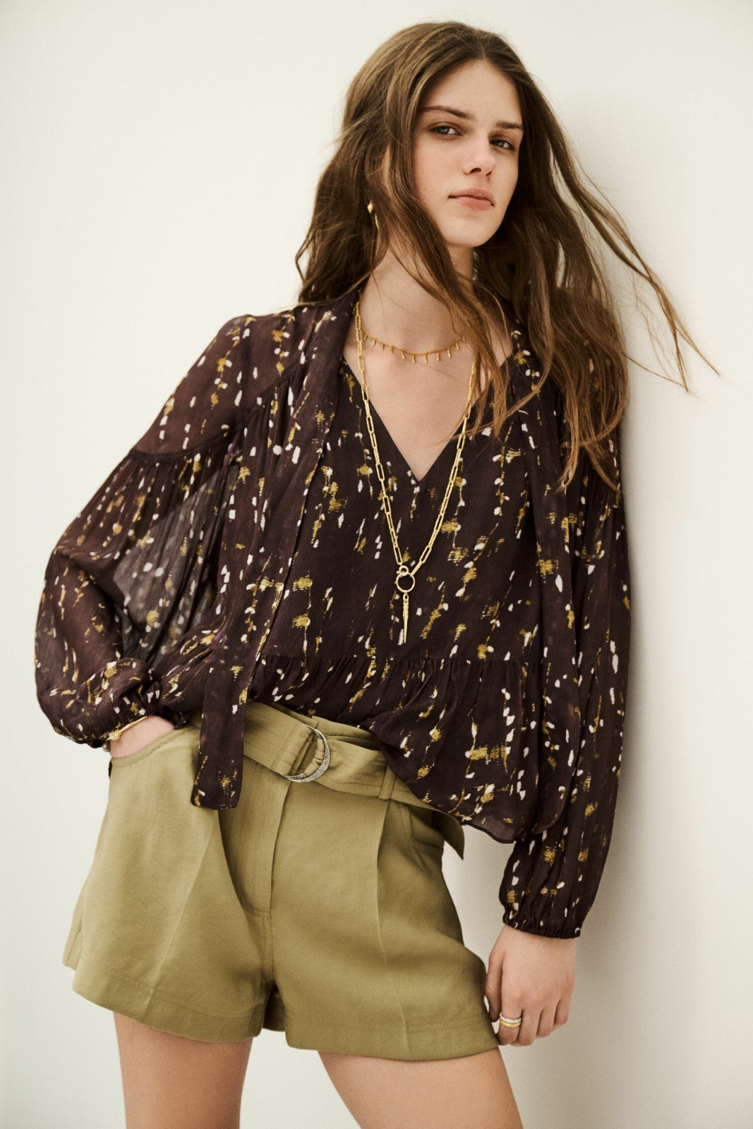 Long-Sleeved Blouse Blouse Chocolat