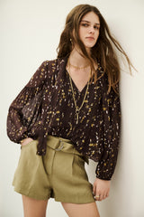 Long-Sleeved Blouse Blouse Chocolat
