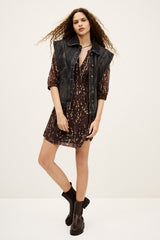 Short Printed Dress Kanissa Chocolat