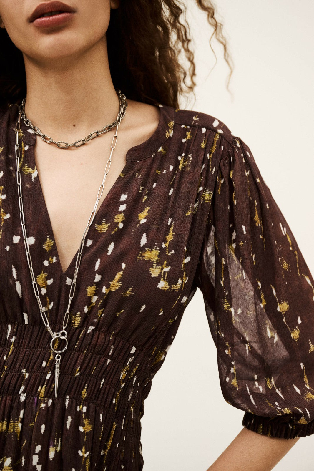 Short Printed Dress Kanissa Chocolat