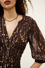 Short Printed Dress Kanissa Chocolat