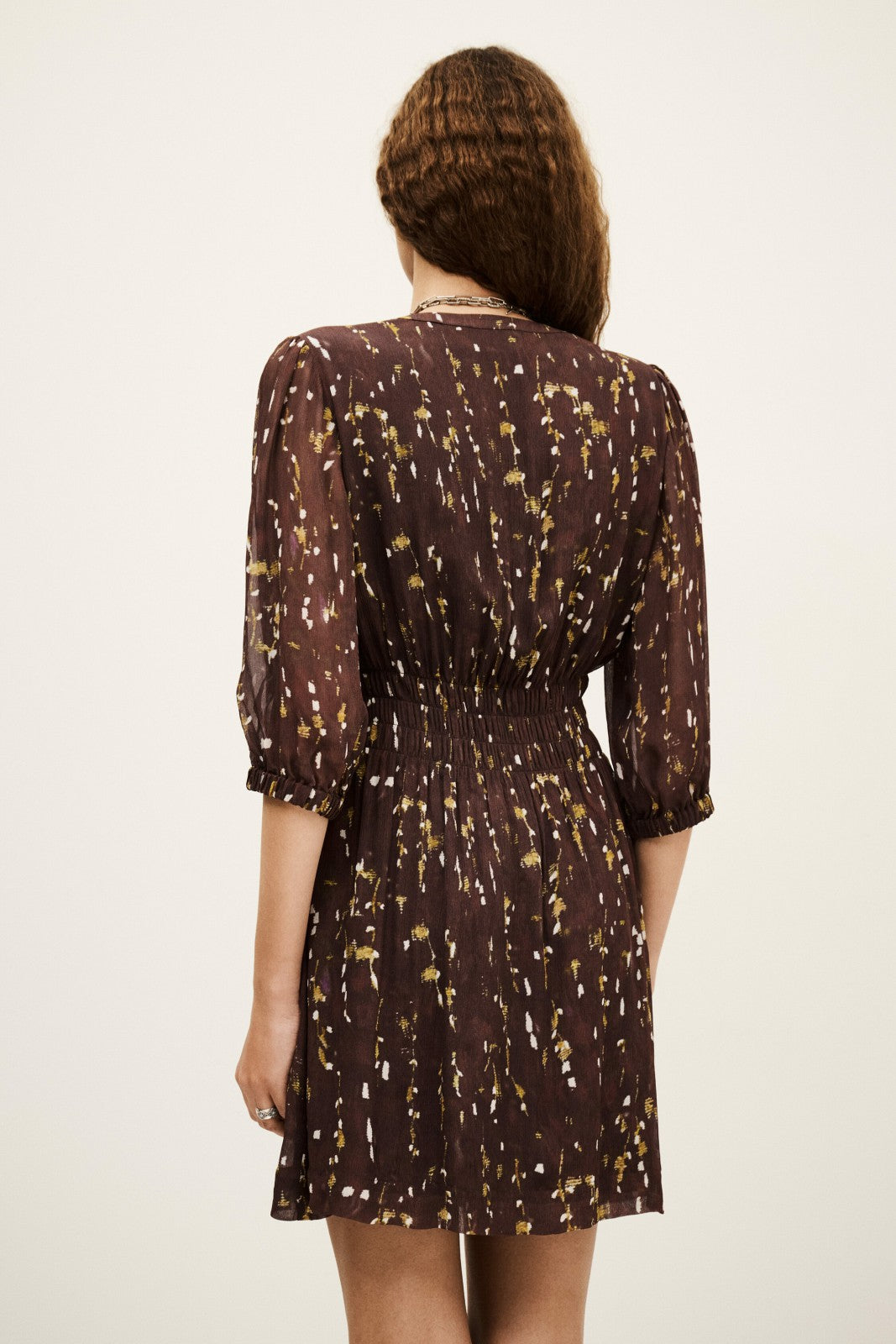 Short Printed Dress Kanissa Chocolat