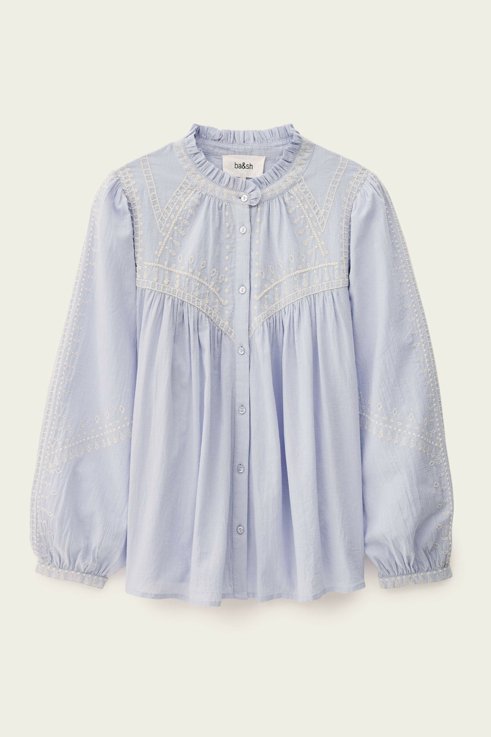 Embroidered Boho Shirt Jaky Blue