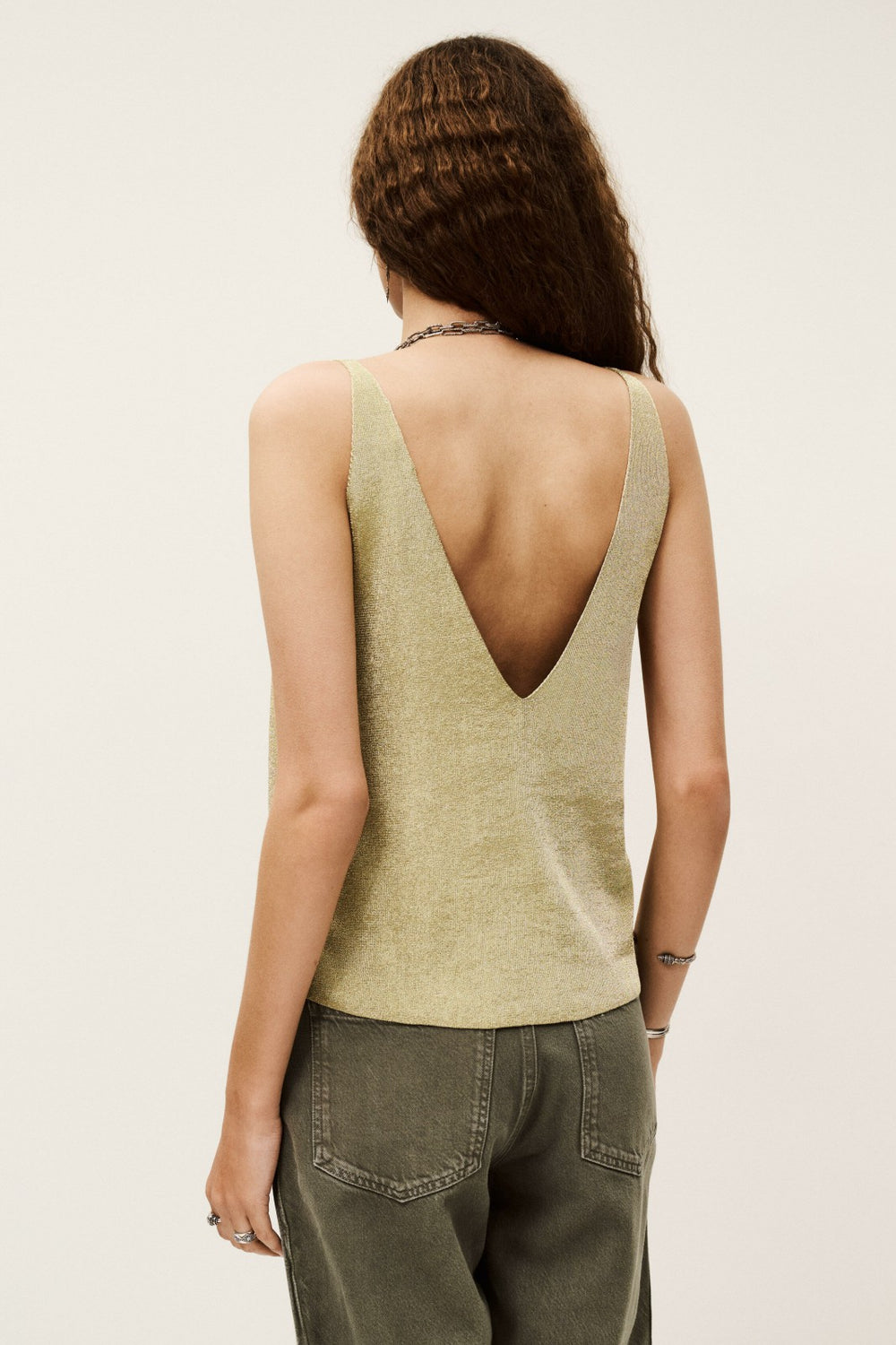 Openwork Knit Tank Top Zuani Gold