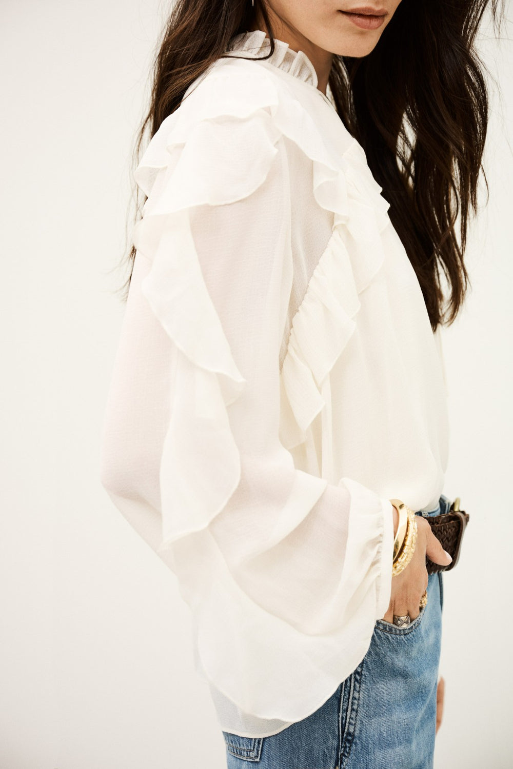 Long-Sleeved Blouse Nils Ecru