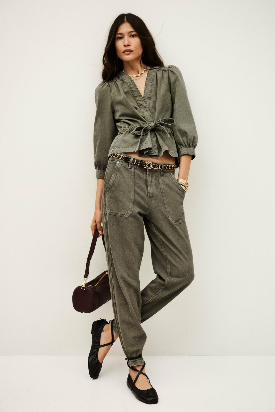 Wrap Top Olavina Kaki