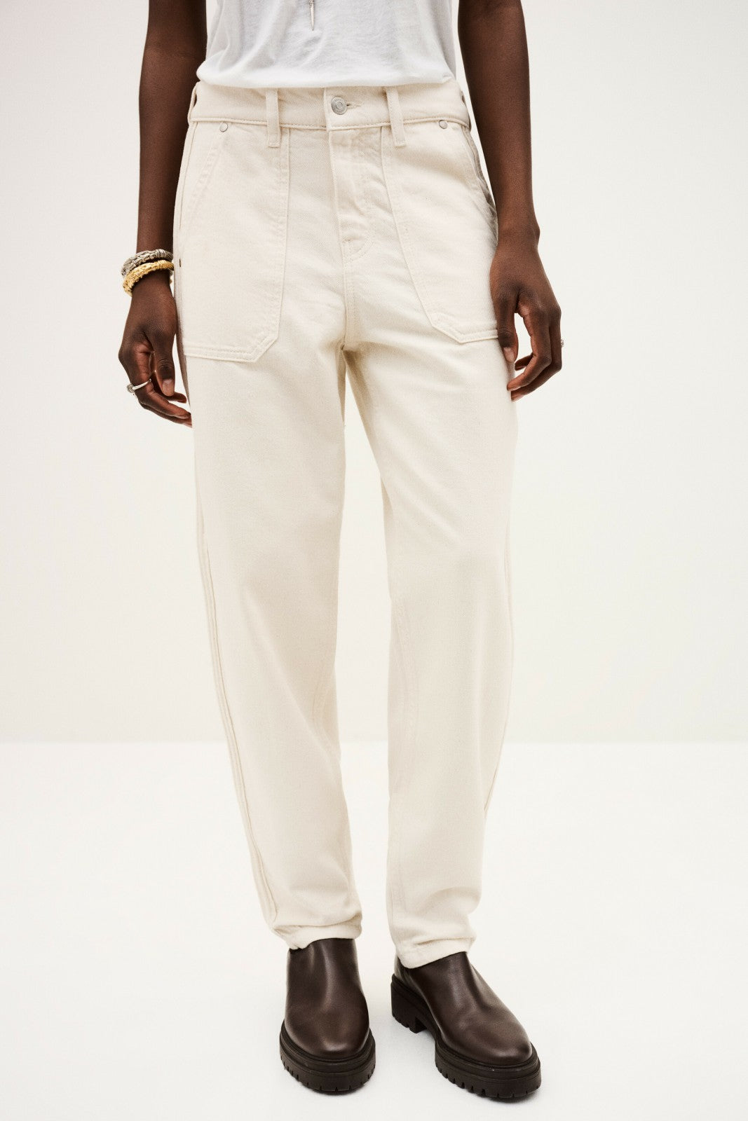 Jogging-Style Trousers Cali Ecru