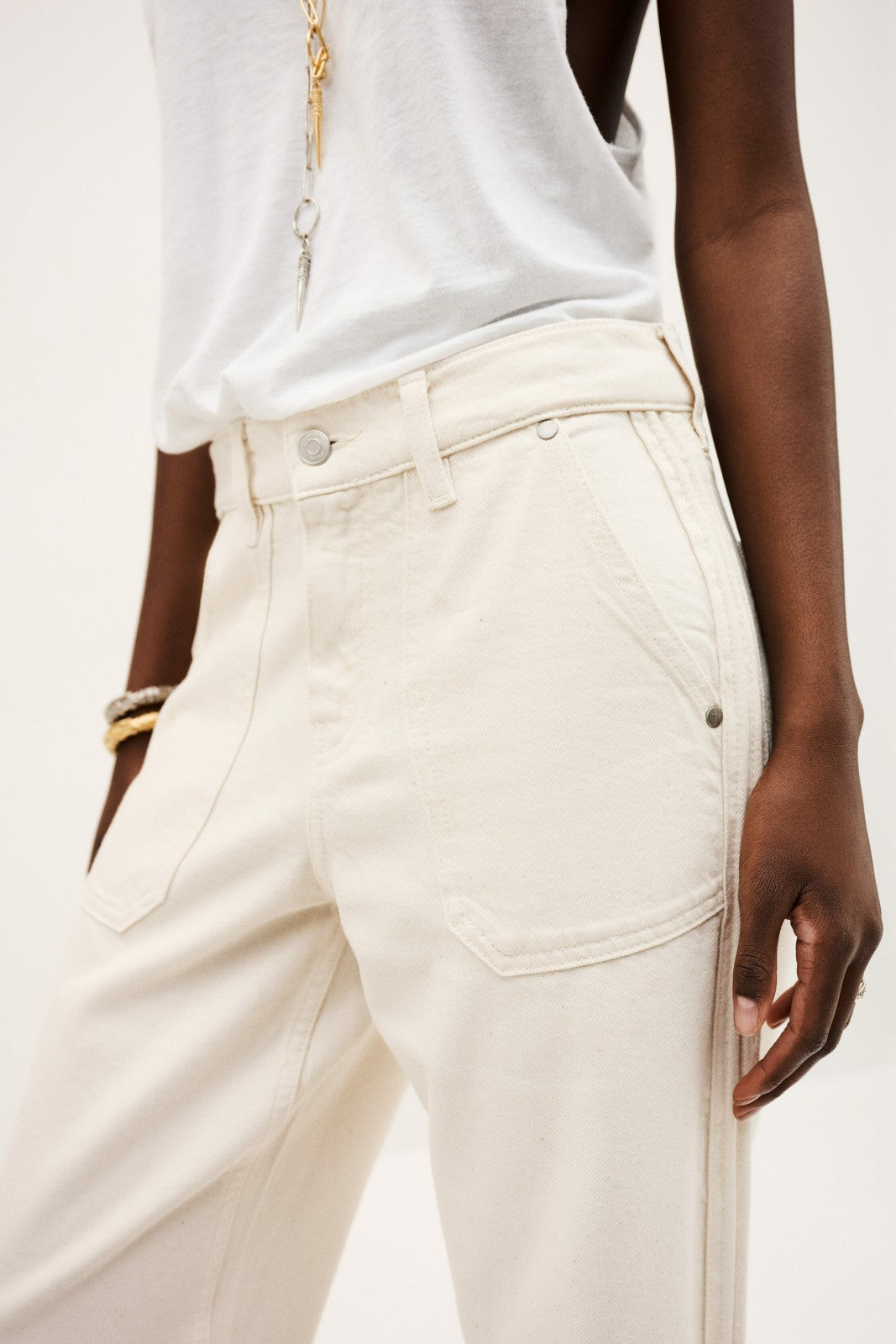 Jogging-Style Trousers Cali Ecru