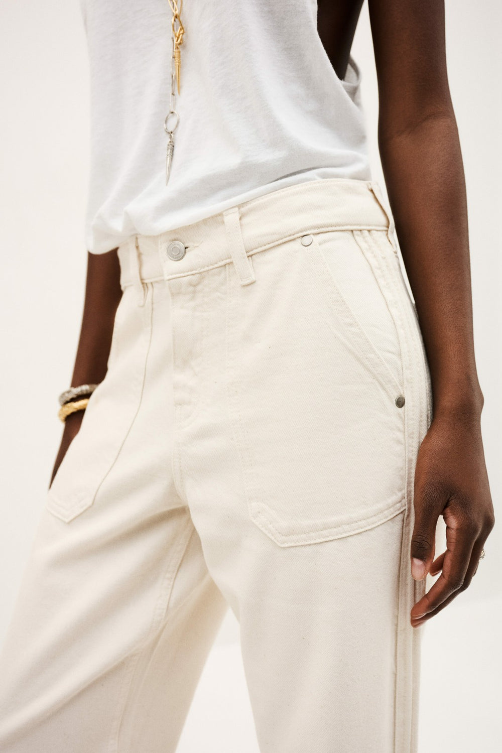 Jogging-Style Trousers Cali Ecru