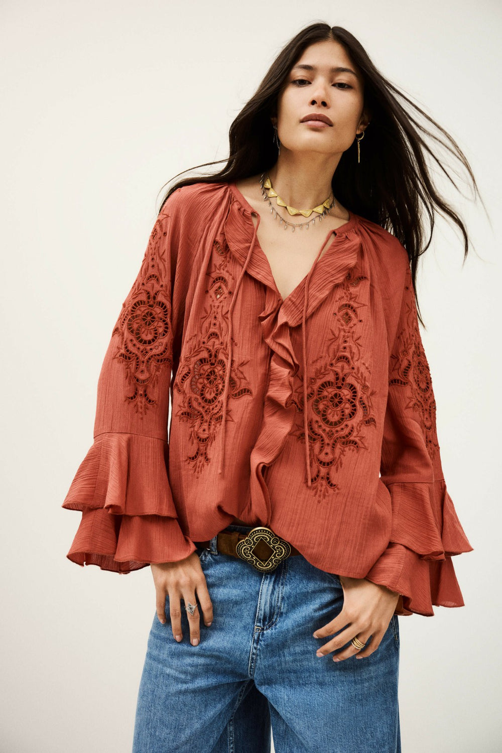 Flounced Blouse Omar Rose