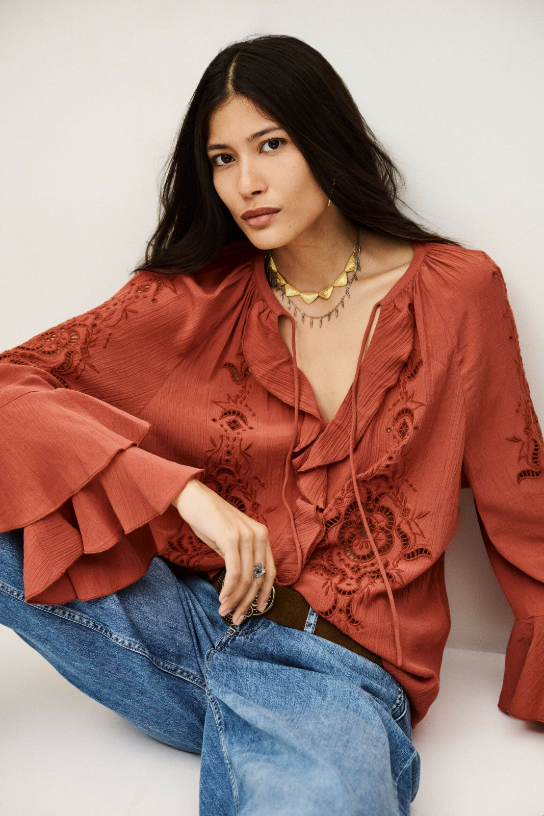 Flounced Blouse Omar Rose