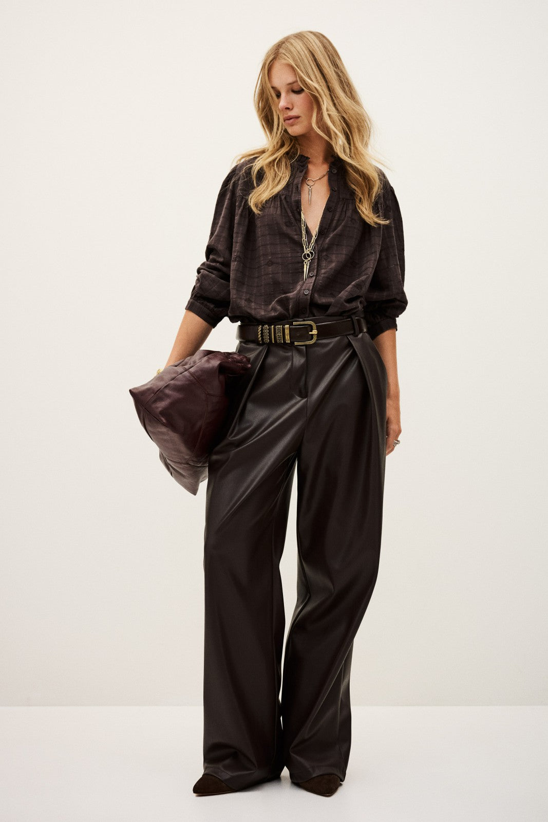 Embroidered Blouse Blouse Chocolat