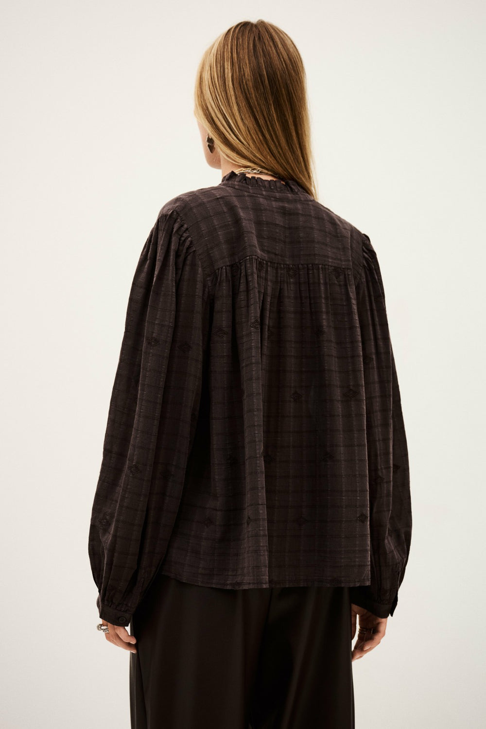 Embroidered Blouse Blouse Chocolat