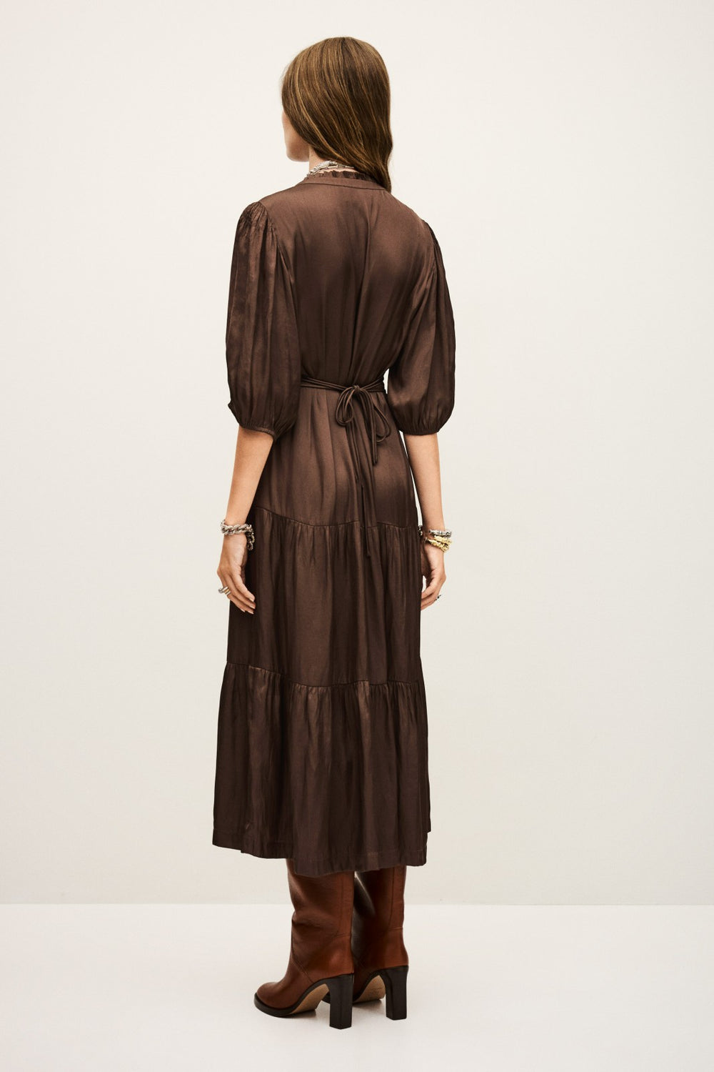 Short Gathered Dress Cleli Chocolat