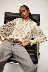 High Neck Blouse Shamy Ecru