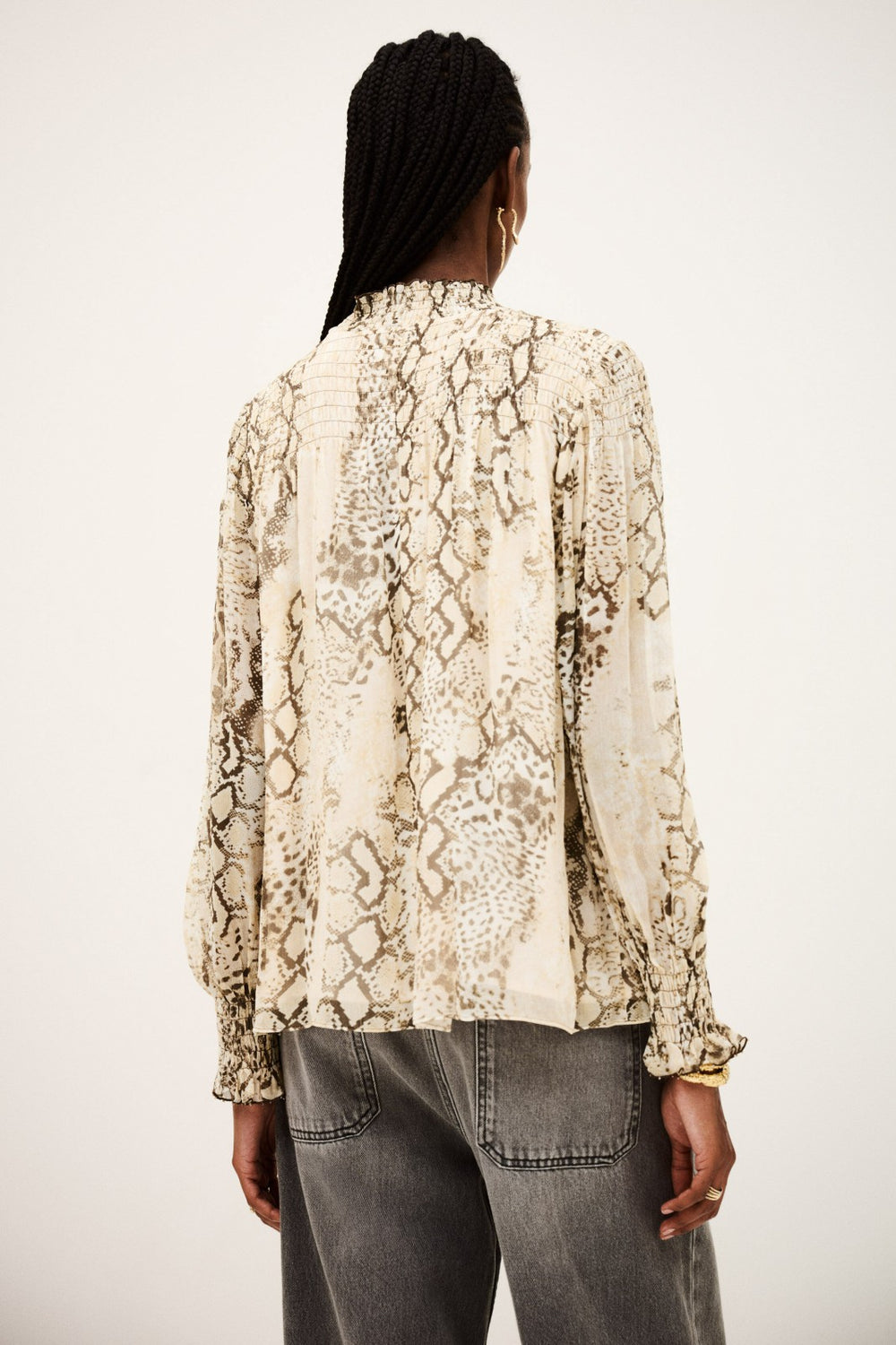 High Neck Blouse Shamy Ecru