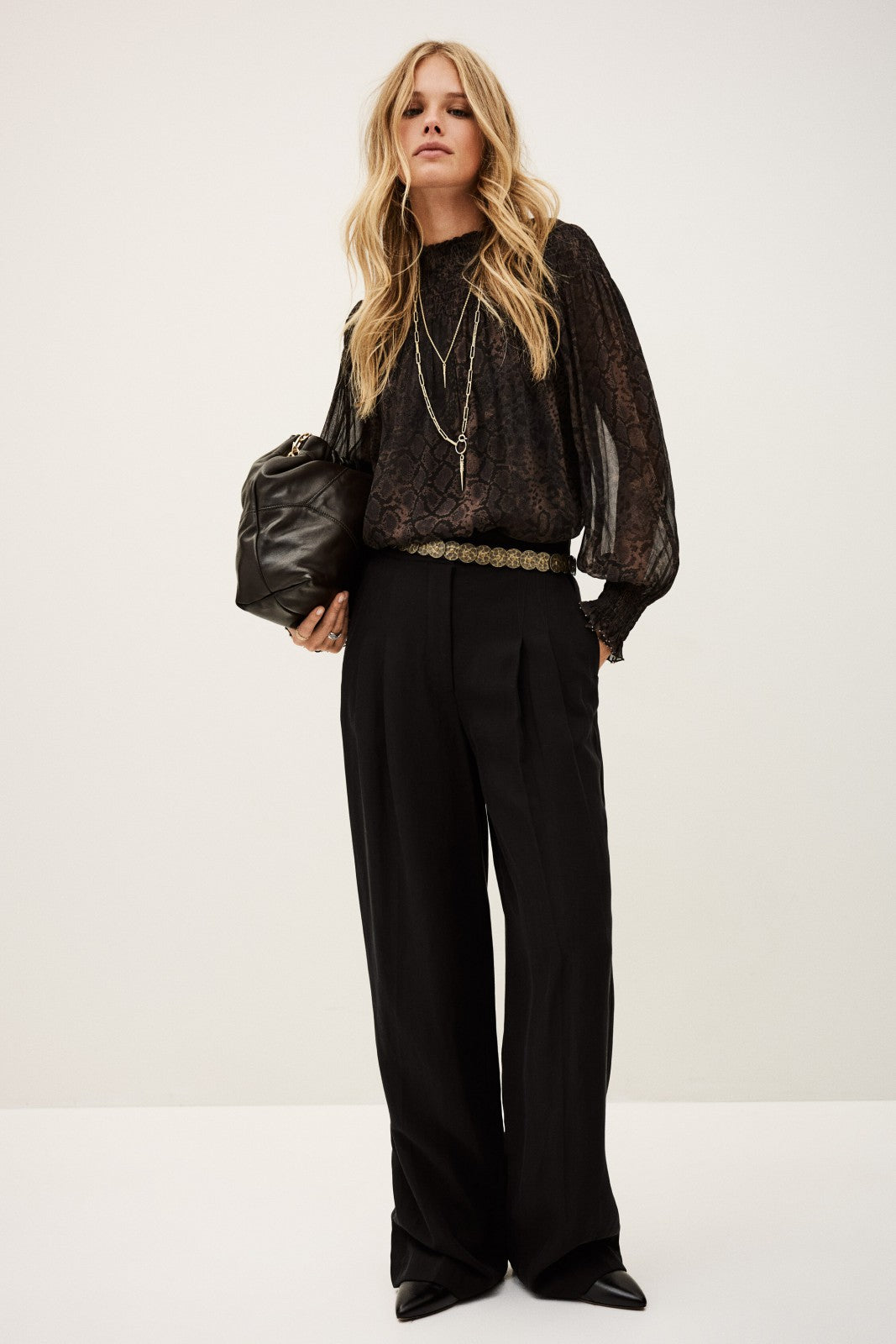 High Neck Blouse Shamy Marron