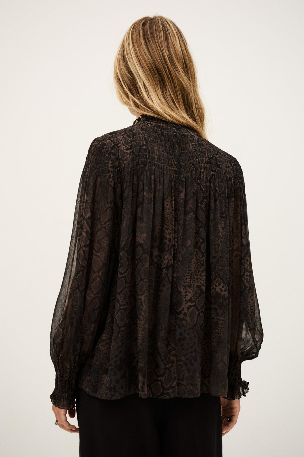 High Neck Blouse Shamy Marron