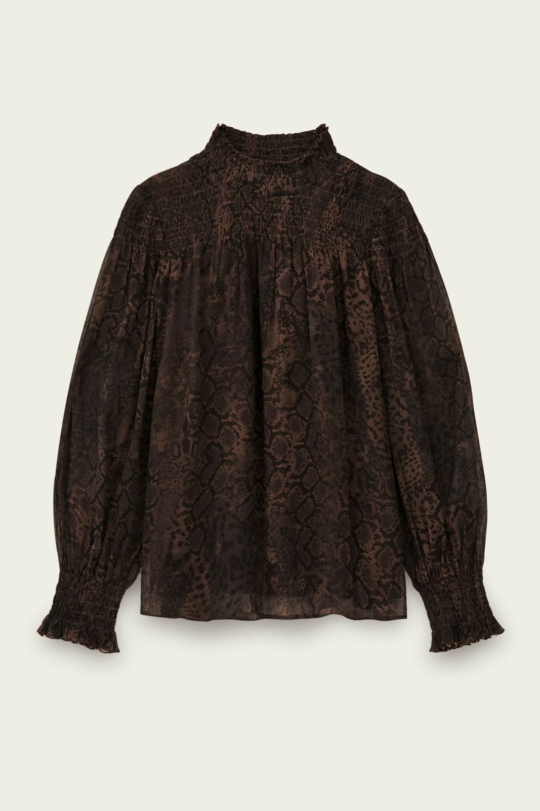 High Neck Blouse Shamy Marron