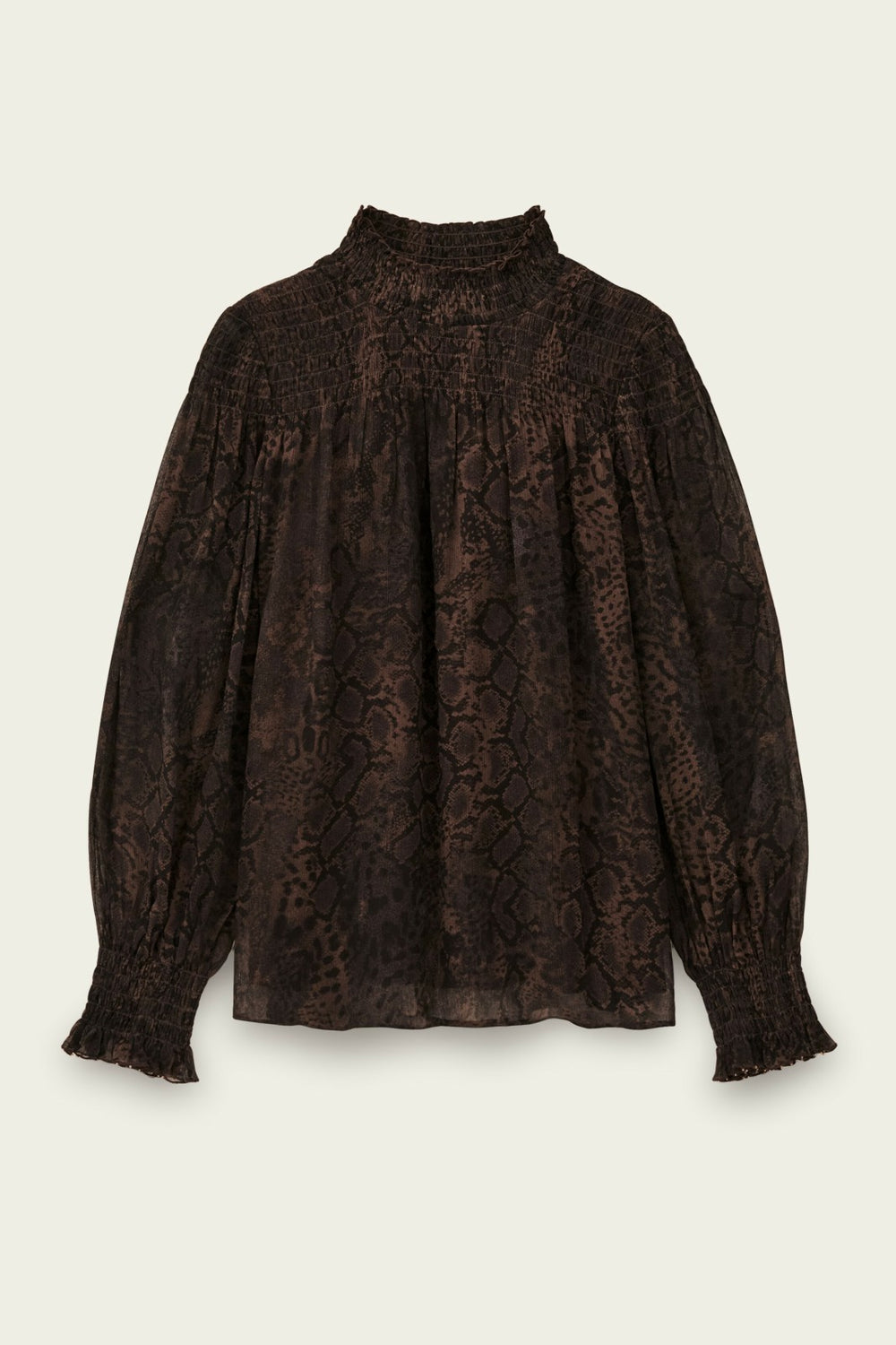 High Neck Blouse Shamy Marron